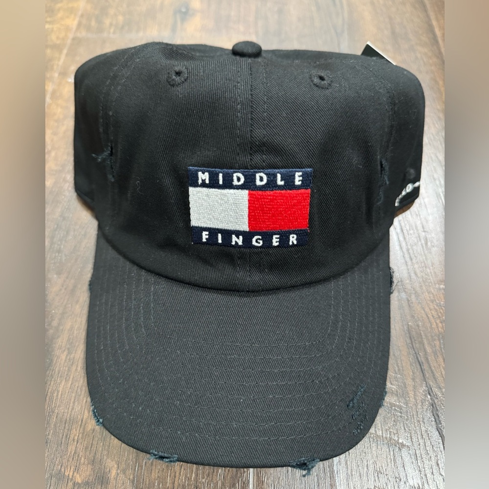 Field Grade Men’s Middle Finger Distressed Dad Hat
